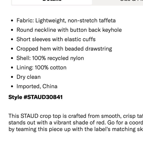 STAUD Prato Short Sleeve Cropped Drawstring Top - Picture 7 of 8